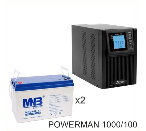 ИБП POWERMAN ONLINE 1000 Plus + Аккумуляторная батарея MNB MNG100-12