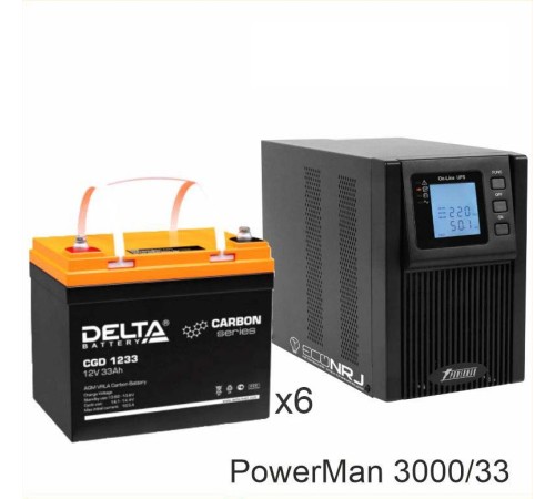 ИБП POWERMAN ONLINE 1000 Plus + Аккумуляторная батарея Delta CGD 1233