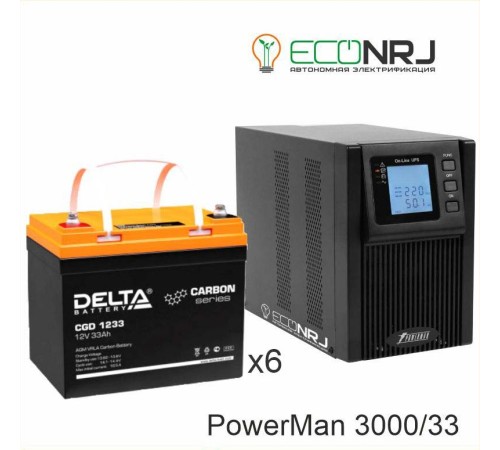 ИБП POWERMAN ONLINE 1000 Plus + Аккумуляторная батарея Delta CGD 1233