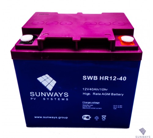 Аккумуляторная батарея SUNWAYS HR 12-40