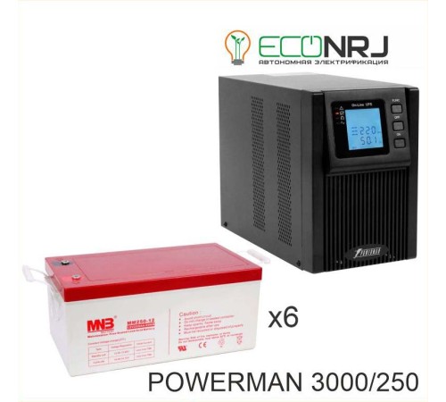 ИБП POWERMAN ONLINE 1000 Plus + Аккумуляторная батарея MNB MМ250-12