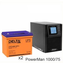 ИБП POWERMAN ONLINE 1000 Plus + Delta DTM 1275 L