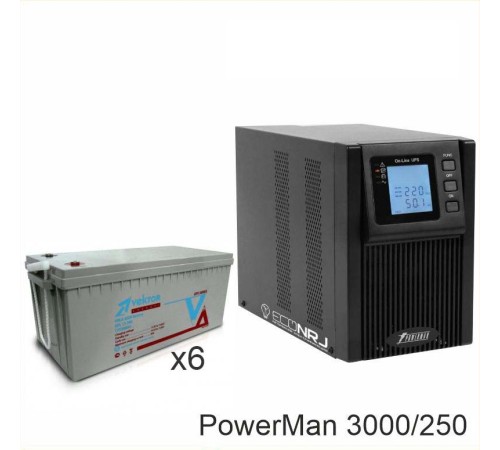 ИБП POWERMAN ONLINE 1000 Plus + Аккумуляторная батарея Vektor GL 12-250