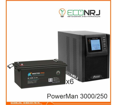 ИБП POWERMAN ONLINE 1000 Plus + Аккумуляторная батарея ВОСТОК PRO СК-12250