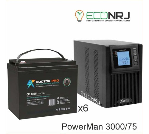 ИБП POWERMAN ONLINE 1000 Plus + Аккумуляторная батарея ВОСТОК PRO СК-1275