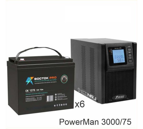 ИБП POWERMAN ONLINE 1000 Plus + Аккумуляторная батарея ВОСТОК PRO СК-1275