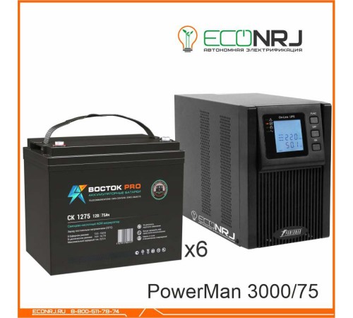 ИБП POWERMAN ONLINE 1000 Plus + Аккумуляторная батарея ВОСТОК PRO СК-1275